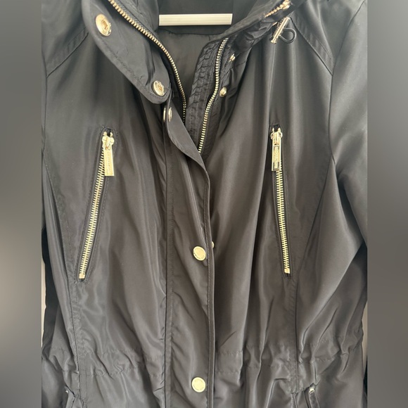Michael Kors Black Hooded Anorak Rain Jacket S gold details - Picture 4 of 7
